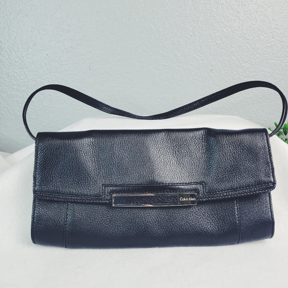 Calvin Klein Black Leather Clutch Purse